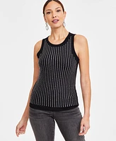 I.n.c. International Concepts Women's Ribbed Rhinestone Tank Top, Exclusively at Macy's