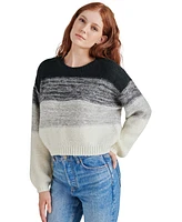 Steve Madden Women's Colette Striped Balloon-Sleeve Sweater