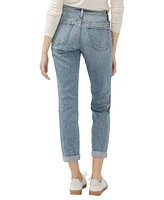Silver Jeans Co. Women's Boyfriend Mid Rise Slim Leg Luxe Stretch