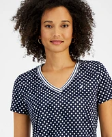 Nautica Jeans Women's Rivera Polka-Dot V-Neck Top