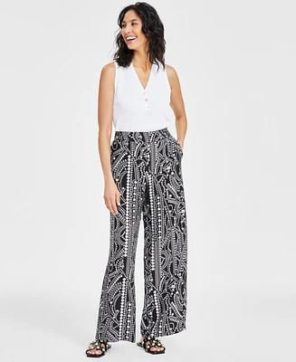 I.n.c. International Concepts Petite High-Rise Drape Wide-Leg Pants, Exclusively at Macy's