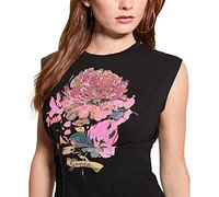 Guess Women's Pigment Rose Corset Sleeveless T-Shirt