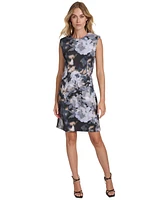 Calvin Klein Petite Sleeveless Floral Sheath Dress