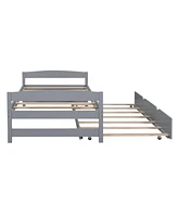 Slickblue Twin Platform Bed with Trundle for Space-Saving Solutions