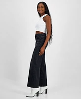 Guess Women's High-Rise Wide-Leg Ankle-Length Jeans