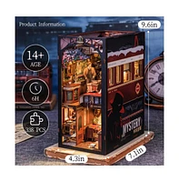 Cutebee Diy Book Nook Kit Diy Miniature House Kit Bookshelf Decor Booknook Detective Dollhouse, 3D Wooden Puzzles Model Build with Led Light (Train My