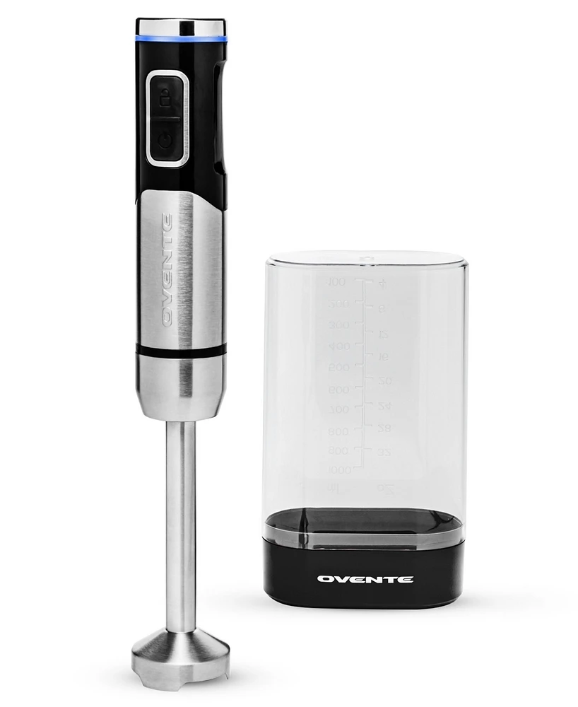 Ovente Stainless Steel Blades Cordless Rechargeable Hand Blender HR781R