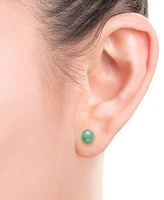 3-Pc. Set Rose Quartz, Dyed Green Jade, & Onyx Stud Earrings in Sterling Silver