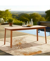 LuxenHome New Port Solid Wood Outdoor Dining Table