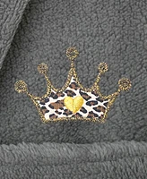 Linum Home Kids Cheetah Crown Super Plush Double Brushed Hooded Bathrobe