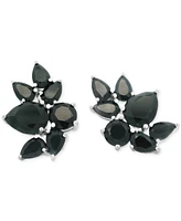 Black Sapphire Mixed-Cut Flower Cluster Stud Earrings (11-1/4 ct. t.w.) in Sterling Silver