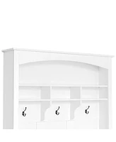 Slickblue Hall Tree with Bench and Shoe Storage Stylish Entryway Organizer for Home