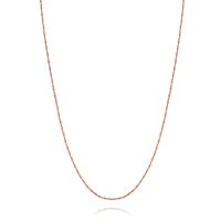 Bling Jewelry Singapore Chain 020 Gauge Necklace Rose Gold Plated Sterling Silver