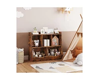 Gaomon Toy Storage Organizer, Bookshelf for Kids, Wood Toys Storage Cabinet, Toddler Book Toy Shelf, 5 Cubby Bookcase Footboard for Playroom, School,