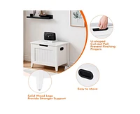 Gaomon Storage Chest, Upholstered Storage Trunk with 2 Safety Hinges, Storage Bench, Flip-Top Toy Chest for Entryway, Bedroom, Living Room, White