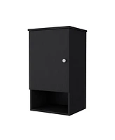 Fm Furniture Carrizo Medicine Cabinet in Melamine with One Door, Black