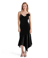 Steve Madden Women's Lucille Velvet Rosette Midi Dress