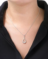 2-Pc. Set Diamond Open Teardrop Pendant Necklace & Matching Drop Earrings (1/6 ct. t.w.) in Sterling Silver, Created for Macy's