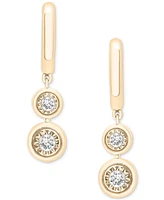 2-Pc. Set Diamond Circle Cluster Pendant Necklace & Matching Dangle Earrings (1/3 ct. t.w.) Sterling Silver or 14k Gold-Plated Silver, Cre