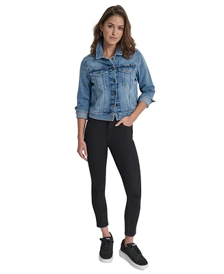 Dkny Jeans Women's Button-Down Denim Trucker Jacket