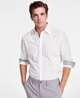 Club Room Men's Long Sleeve Diamond Jacquard Button-Front Shirt, Exclusively at Macy's