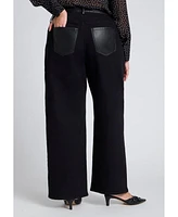 Eloquii Plus Faux Leather Detail Jeans