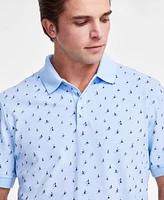 Club Room Men's Short Sleeve Ski Resort Print Pique Polo Shirt, Exclusively at Macy's