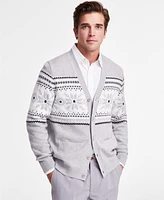 Club Room Men's Fair Isle V-Neck Button Cardigan, Exclusively at Macy's