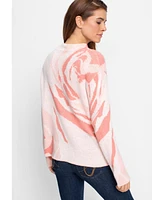 Olsen Women's Abstract Rose Pullover