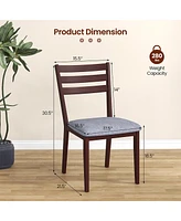 Gymax Upholstered Dining Chair Set of Armless Cushioned Seat Hollow Curved Backrest