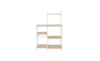 Slickblue Light Beige Kitchen Baker's Rack - 4-Tier Utility Storage Shelf & Microwave Stand