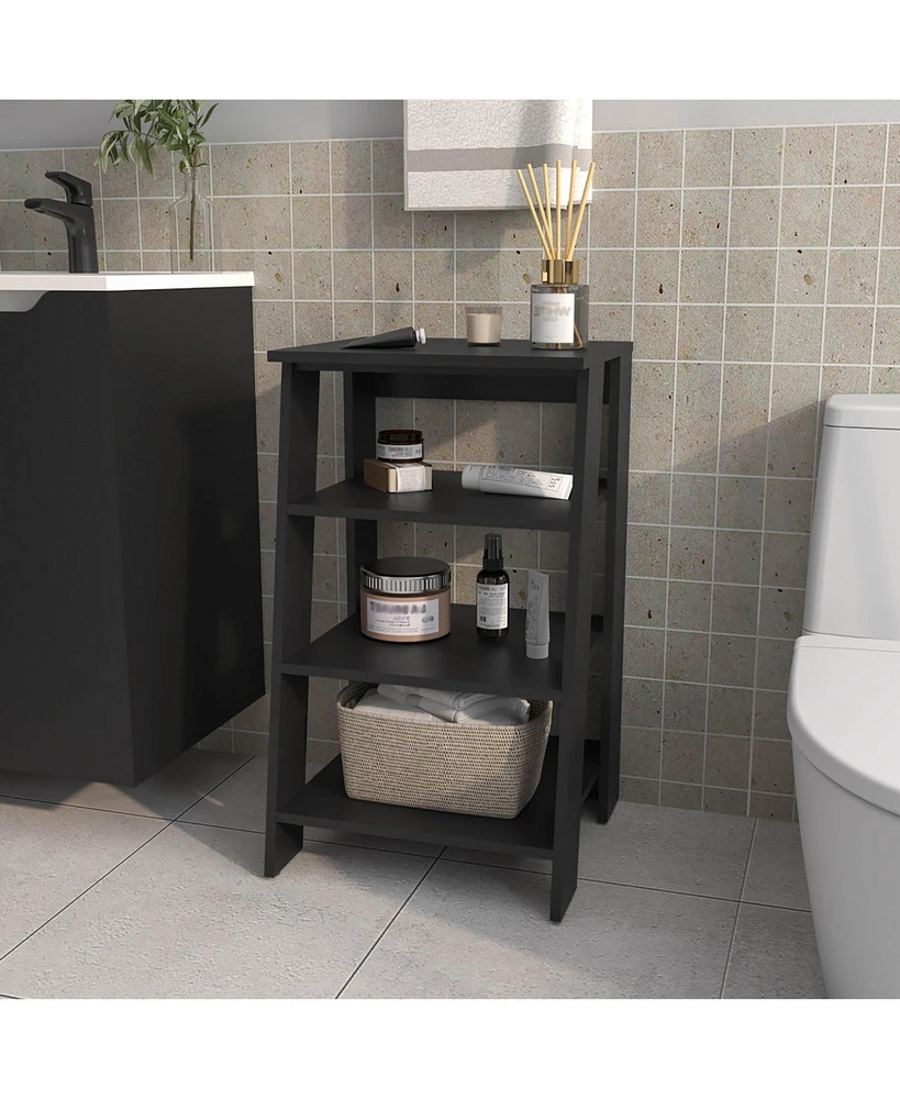 Fm Furniture McNeal Freestanding Bathroom Shelf With Open Storage