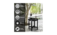 Slickblue Single Layer Round Hdpe Side Table