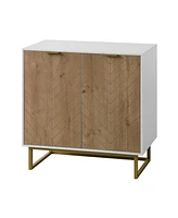 Slickblue Modern Storage Cabinet with 2 Doors, Stylish Buffet Sideboard for Kitchen and Living Room