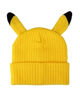 Pokemon Men's Pikachu Inspired Yellow Cuff Beanie