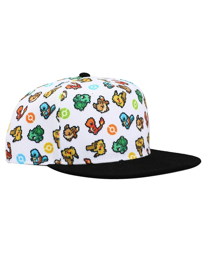 Pokemon Men's Starters White Snapback Hat