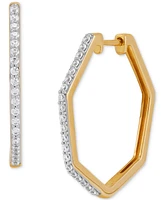 Diamond Geometric Hoop Earrings (1/3 ct. t.w.) in 14k Gold-Plated Sterling Silver