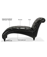 Slickblue Tufted Armless Chaise Lounge Elegant Seating for Living Room or Bedroom