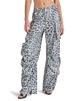 Steve Madden Women's Duo Sequined Animal-Print Cargo Pants