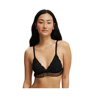 Cotton On Women's Holly Lace Triangle Padded Bralette