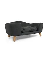 Mid-Century Modern Dog Bed with Tufted Cushion