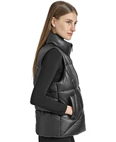 Andrew Marc Sport Women's Faux-Leather Puffer Vest