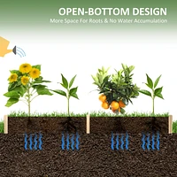 8x2ft Wooden Raised Garden Bed Kit, Elevated Planter with 2 Boxes, Self Draining Bottom and Liner, Patio to Grow Vegetables, Herbs, and Flowers, Natur
