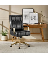 Hulala Home Uwe Modern Leather Ergonomic Executive Office Chair with Sgs International Certified Stainless Steel Gas Spring
