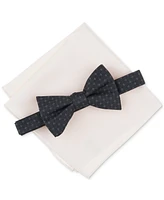 Alfani Men's Prince Geo-Pattern Bow Tie & Solid Pocket Square Set, Created for Macy's