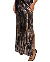 Adrianna Papell Women's Sequined One-Shoulder Gown