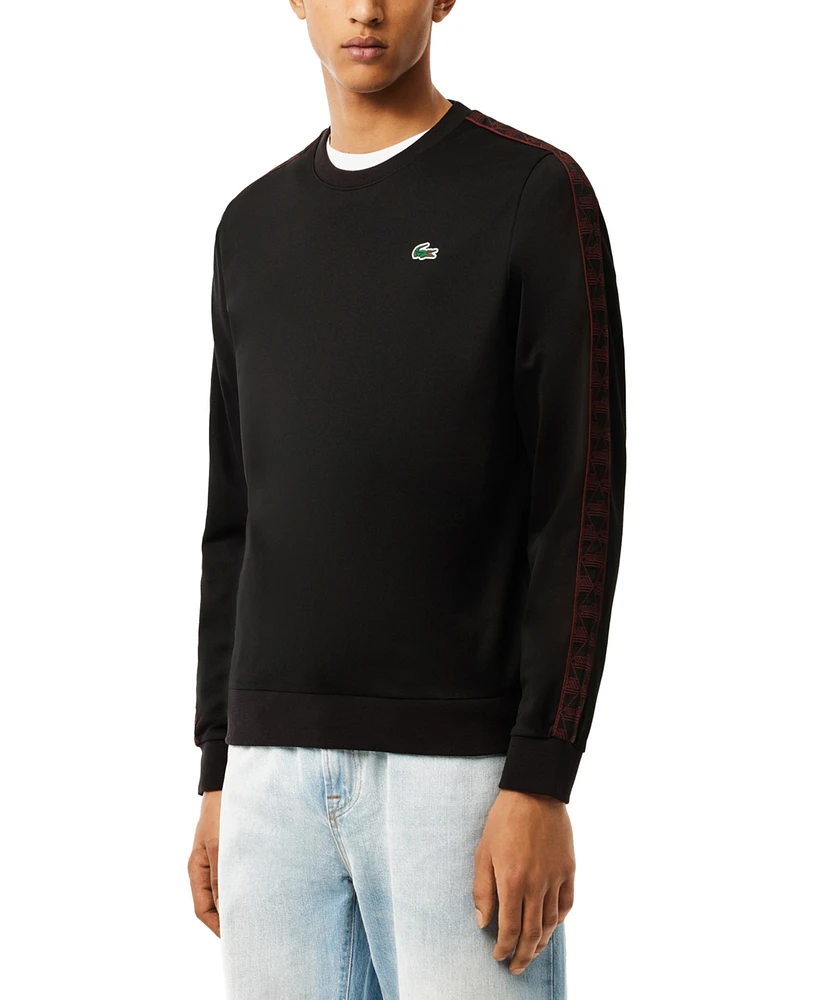 Lacoste Men's Crewneck Long Sleeve Decorative Trim Performance Sweatshirt