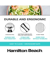 Hamilton Beach Stainless Steel Grater Sharp Blades 10in soft touch handle, Non-Slip & Soft Grip, Food Graters for Kitchen, Ginger, Garlic, Vegetables,