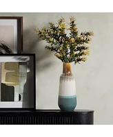 LuxenHome Earth Tones Ombre Stoneware Vase