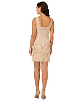 Adrianna Papell Women's Beaded 3D Applique Sheath Dress